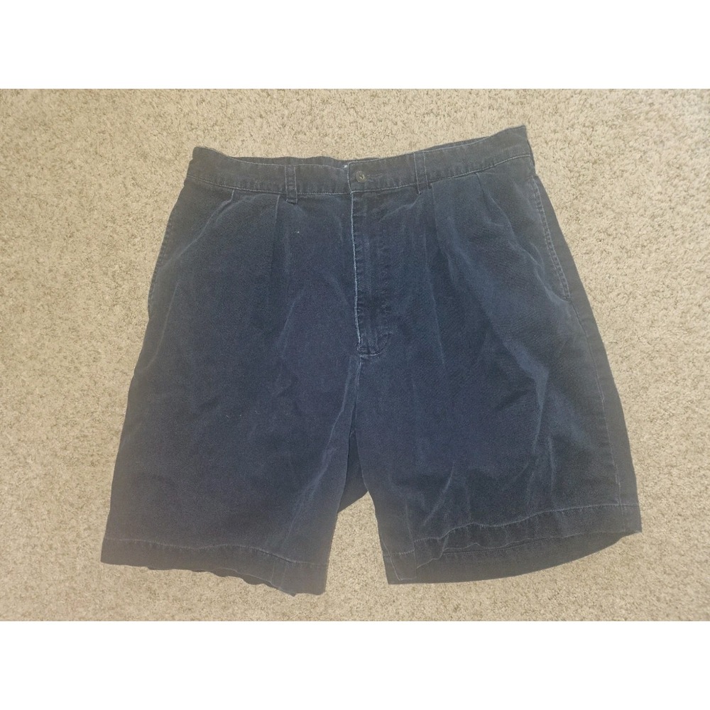 VINTAGE 90s POLO BY RALPH LAUREN 'Navy Blue SHORT' CHINOS - MEN'S W35 Pleated‎